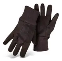 BROWN COTTON JERSEY GLOVES - LARGE