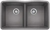 BLANCO 440183 DIAMOND EQUAL DOUBLE BOWL UNDERMOUNT METALLIC GRAY