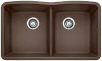 BLANCO 440182 DIAMOND EQUAL DOUBLE BOWL UNDERMOUNT CAFE BROWN