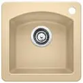 BLANCO 441219 DIAMOND 15"X15" BAR SINK DUAL MOUNT SINGLE BOWL BISCOTTI