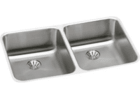 ELKAY ELUH3118PD EQUAL DOUBLE BOWL UNDERMOUNT STAINLESS PERFECT DRAIN