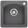 BLANCO 441477 DIAMOND 15"X15" BAR SINK DUAL MOUNT SINGLE BOWL CINDER