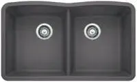 BLANCO 441470 DIAMOND EQUAL DOUBLE BOWL UNDERMOUNT CINDER
