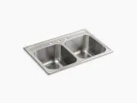 KOHLER 3847-3-NA TOCCATA DROP IN EQUAL BOWL STAINLESS SINK