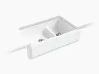KOHLER 6427-0 WHITEHAVEN 36" DBL BOWL TALL APRON FRONT SINK IN WHITE
