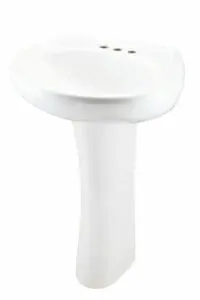 GERBER 22-504 MAXWELL 20" X 18"PETITE PEDESTAL 4" FAUCET HOLES WHITE