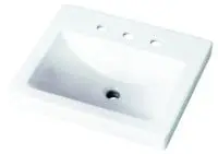 GERBER 12-899 WICKER PARK 21"X18" DROP IN LAVATORY WHITE