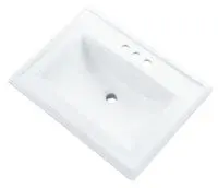 GERBER 12-875 LOGAN SQUARE 24"X18" DROP IN LAVATORY WHITE