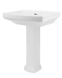 GERBER 23-508 HINSDALE 25" X 21" PEDESTAL 8" FAUCET HOLES WHITE