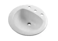 GERBER 12-888-09 MAXWELL ROUND DROP IN LAVATORY 8" FCT HOLES BISCUIT