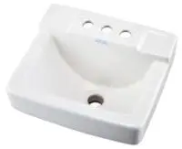 GERBER 12-354 14"X12" WEST POINT WALL HUNG SPACE SAVER LAVATORY WHITE