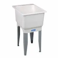 MUSTEE 12K FLOOR MOUNT LAUNDRY TUB 18"X23 1/2", 16 GALLON WHITE