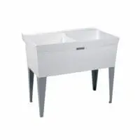 MUSTEE 26F DOUBLE FLOOR MOUNT LAUNDRY TUB 40"X24", 39 GALLON WHITE