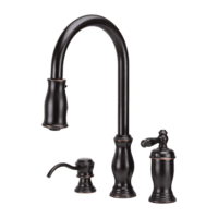 PFISTER GT526-TMY HANOVER 1-HANDLE PULL DOWN KIT FCT W/SOAP TUSCAN BRZ