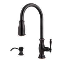 PFISTER GT529-TMY HANOVER 1-HANDLE PULLDOWN KIT FCT W/SOAP TUSCAN BRZ