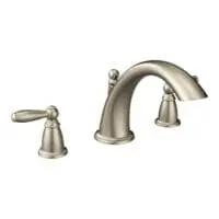 MOEN T933BN BRANTFORD 2-HANDLE LOW ARC ROMAN TUB FAUCET BRUSHED NICKEL
