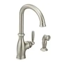 MOEN 7735SRS BRANTFORD 1-HANDLE HIGH ARC W/SIDE SPRAY SPOT RESIST SS