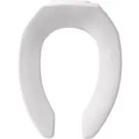 BEMIS 1955CT ELONGATED OPEN FRONT LESS COVER PLASTIC SEAT WHITE