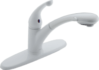 DELTA 470-WH-DST SIGNATURE 1 HANDLE PULLOUT KITCHEN FAUCET WHITE