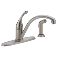 DELTA 440-SS-DST COLLINS SINGLE HANDLE KIT FAUCET WITH SPRAY STAINLESS