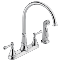 DELTA 2497LF-AR CASSIDY TWO HANDLE KIT FAUCET W/SPRAY ARCTIC STAINLESS