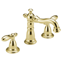 DELTA 3555-PBMPU-DST VICTORIAN 2 HDL WIDESPREAD LAV FCT POLISHED BRASS
