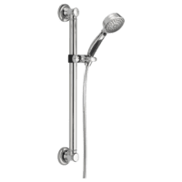 DELTA 51900 9-SETTING HANDSHOWER WITH SLIDE/GRAB BAR CHROME