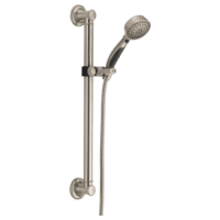 DELTA 51900-SS 9-SETTING HANDSHOWER WITH SLIDE/GRAB BAR STAINLESS