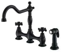 DANZE D404457BS OPULENCE 2 HANDLE BRIDGE FAUCET SATIN BLACK
