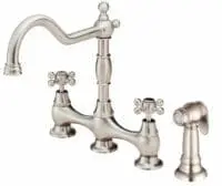 DANZE D404457SS OPULENCE 2 HANDLE BRIDGE FAUCET STAINLESS STEEL