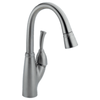 DELTA 999-AR-DST ALLORA 1-HANDLE PULL DOWN BAR/PREP FCT ARCTIC STAINLESS