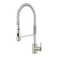 DANZE D455258SS PARMA PRE-RINSE 1-HANDLE SPRING SPOUT KIT FCT SATINLESS STEEL