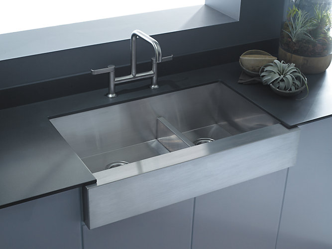 kohler stainless steel apron front kitchen sink