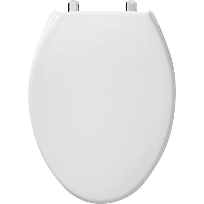 White Premium Plastic Seat Elongated Open Front with Cover and Slow-Close Adjustable Hinge