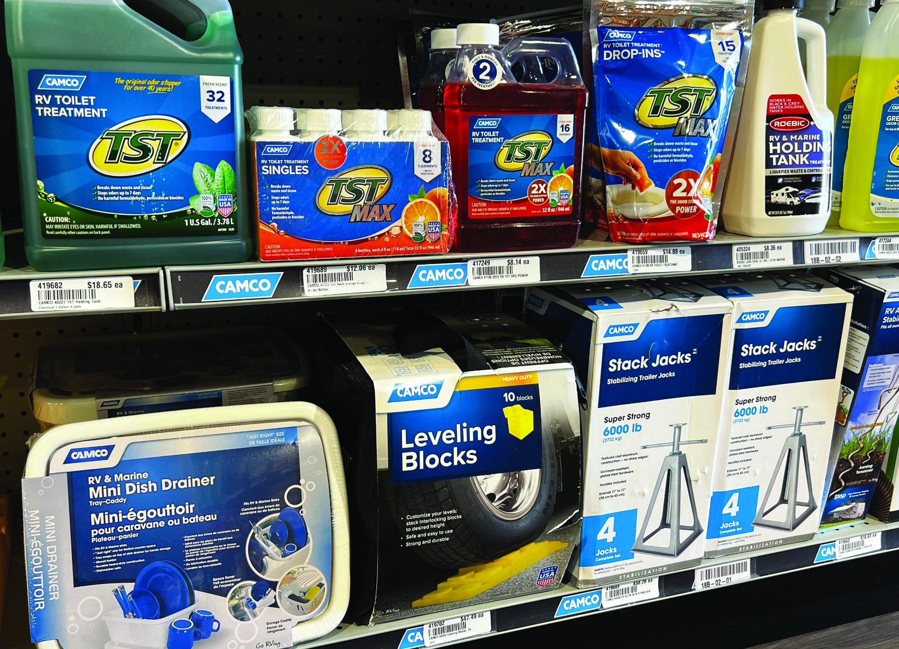 RV Supplies Retail Display